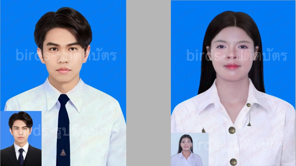 รูปติดบัตรชุดนักศึกษารามคำแหงชายและหญิง