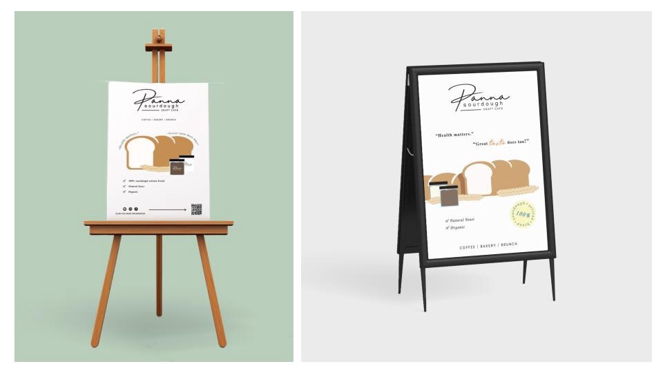 Booth Exhibition Signage | Standing Signage ออกแบบป้ายตั้งร้าน ป้ายร้านออกบูธ ร้านคาเฟ่ ร้านขนมปัง