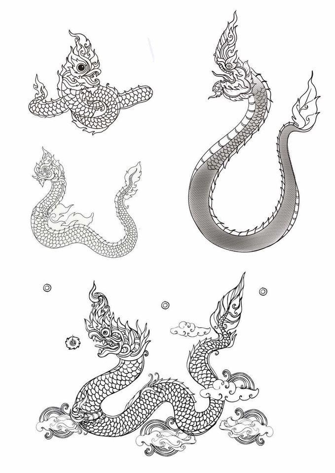 ออกแบบตัวละครสไตล์ไทย คาแรคเตอร์มังกร วาดตัวละครเทพนิยาย