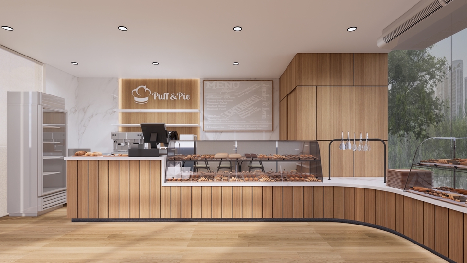 ออกแบบร้านอาหาร/ร้านขนม/คาเฟ่/ภายนอก ภายใน