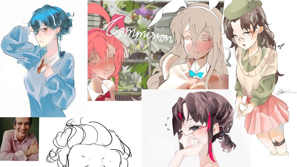 รับวาดรูปภาพประกอบดิจิตอล ภาพวาดตัวการ์ตูนน่ารัก สไตล์ญี่ปุ่น