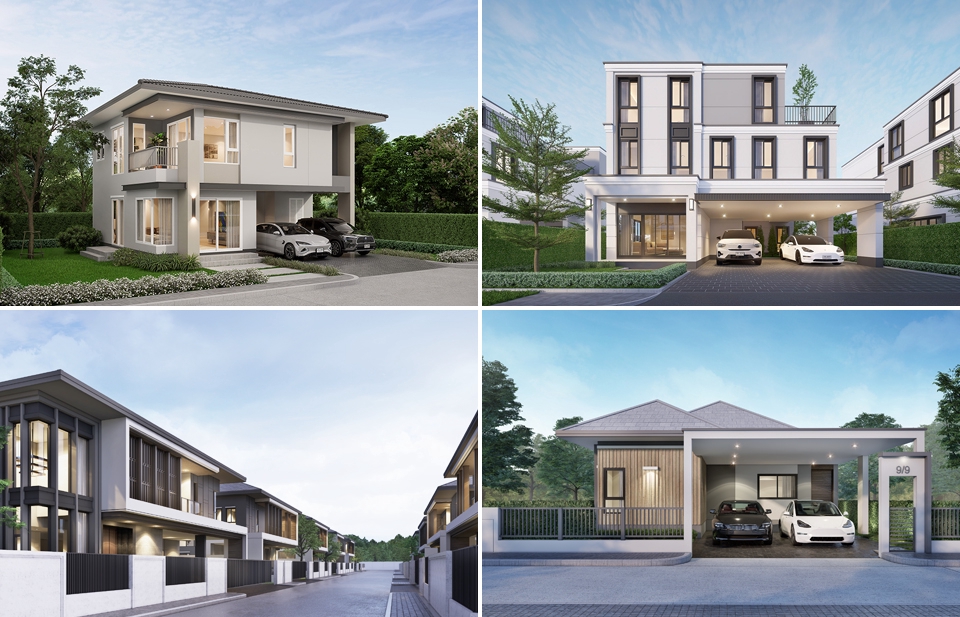 ออกแบบบ้าน3มิติ perspective โมเดลบ้านสวย ราคาถูก