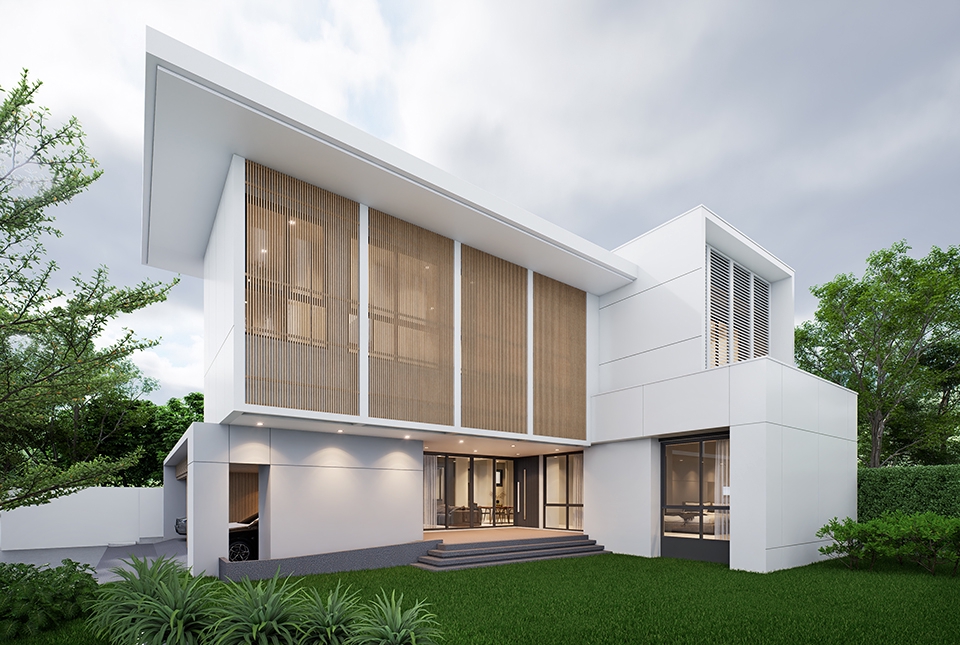 ออกแบบบ้าน3D perspective รับทำภาพ3มิติ โมเดลบ้านสวย