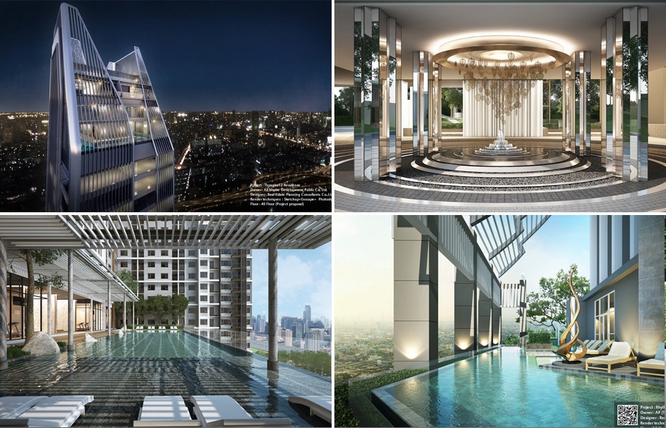 รับออกแบบ 3D perspective บ้าน อาคาร สระว่ายน้ำสวย