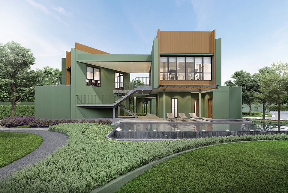 ออกแบบบ้าน3D perspective โมเดลบ้านสวย