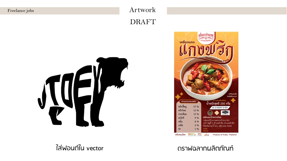 แปลงภาพเป็นเวกเตอร์โลโก้เสือลายไทย
