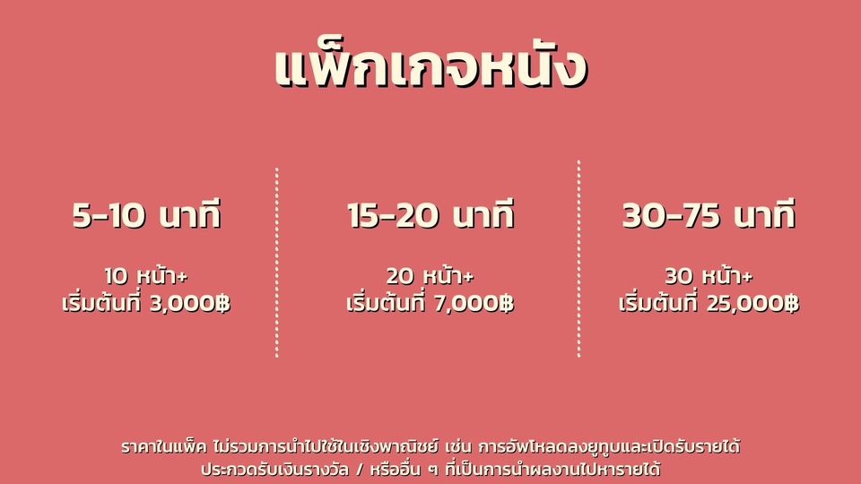 รับเขียนบทภาพยนตร์ บทละคร นวนิยาย เรื่องสั้น พล็อต Treatment มืออาชีพ