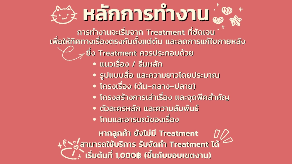 รับเขียนบทภาพยนตร์ บทละคร นวนิยาย เรื่องสั้น พล็อต Treatment มืออาชีพ