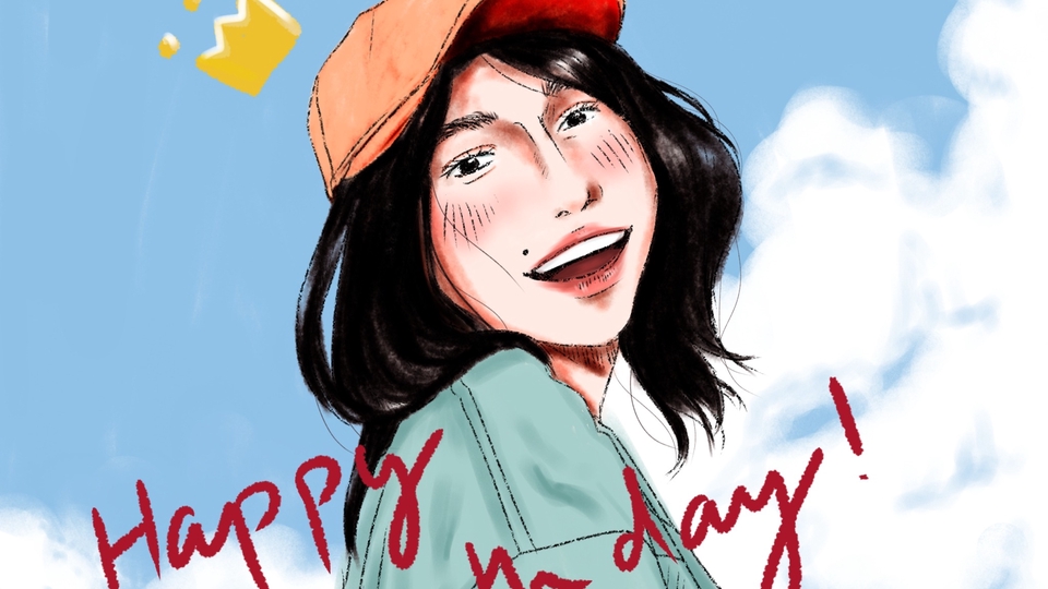 รูปวาดบุคคล สำหรับอวยพรวันเกิดสุดน่ารัก สามารถออกแบบท่าทางและองค์ประกอบได้ตามใจ💖