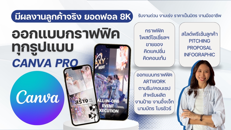 ออกแบบCanvaโปรโมทธุรกิจสวยงาม