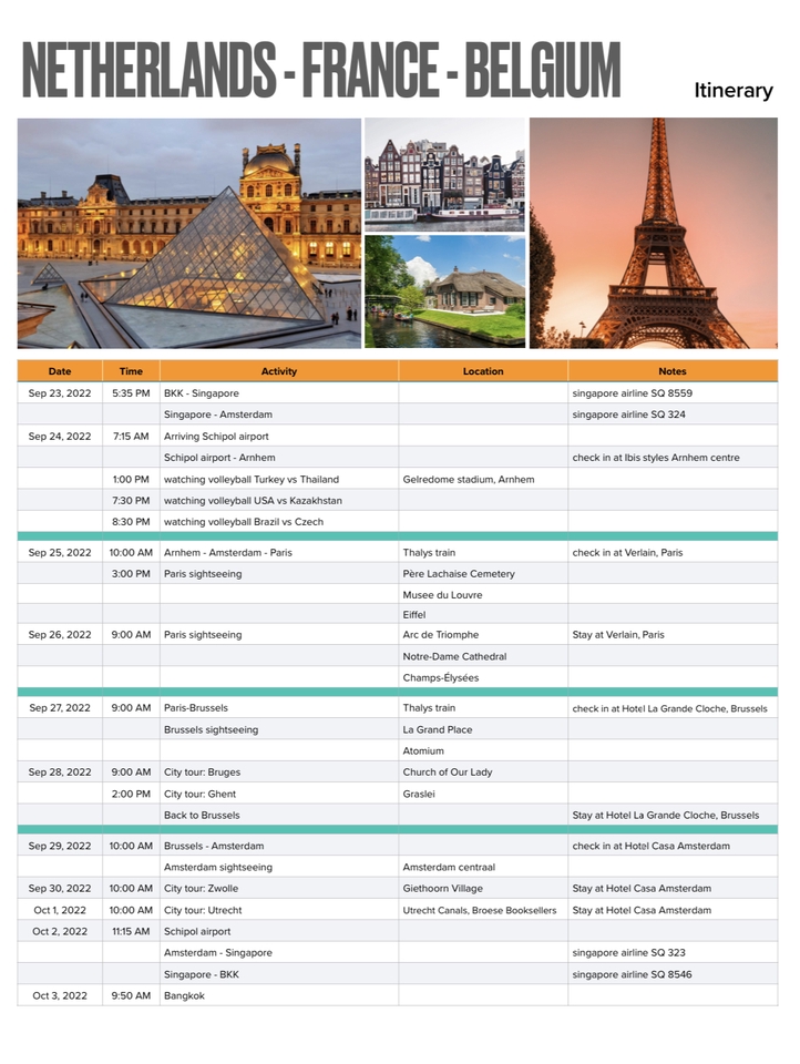 รับจัดทริปเที่ยว ฝรั่งเศส เบลเยี่ยม เนเธอร์แลนด์