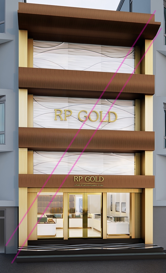 ออกแบบตกแต่งภายในและภายนอก - ออกแบบภายในร้านทองในห้างสรรพสินค้า - 5