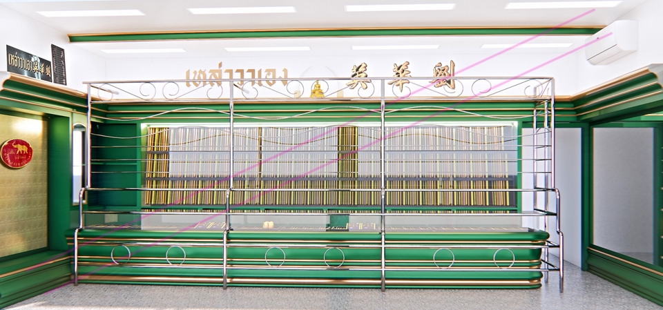 ออกแบบตกแต่งภายในและภายนอก - ออกแบบภายในร้านทองในห้างสรรพสินค้า - 9