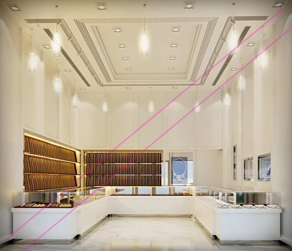ออกแบบตกแต่งภายในและภายนอก - ออกแบบภายในร้านทองในห้างสรรพสินค้า - 6