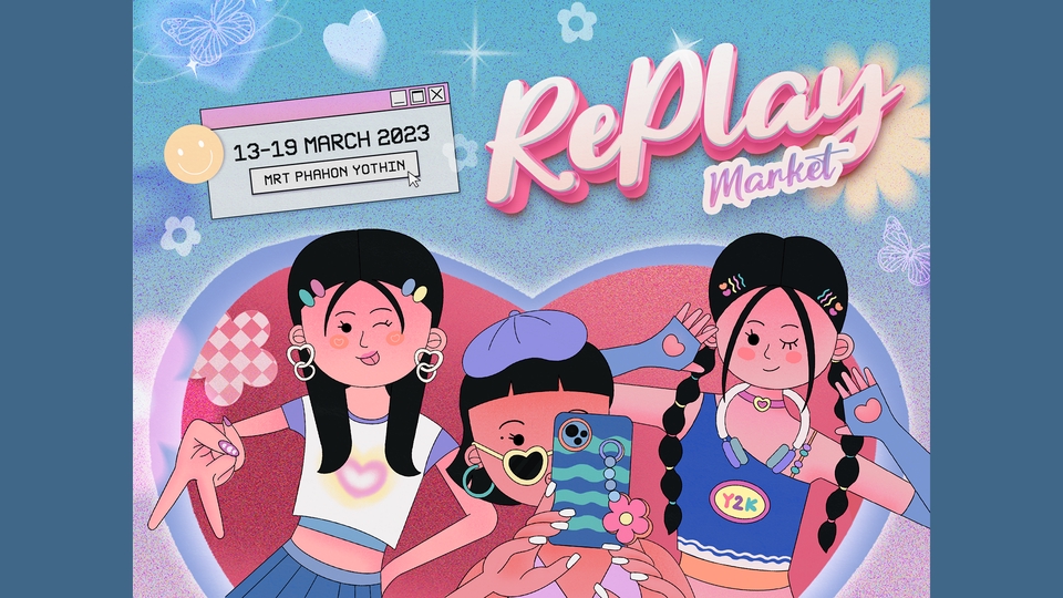วาดภาพประกอบ Replay Market งานอีเว้นท์ 13-19 มีนาคม 2566