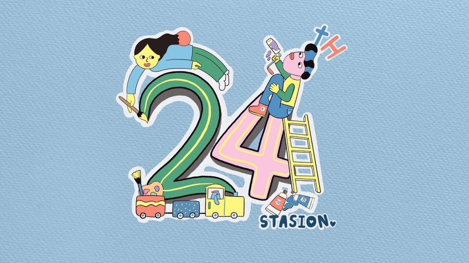 วาดภาพประกอบดิจิตอลสไตล์น่ารัก เลข24