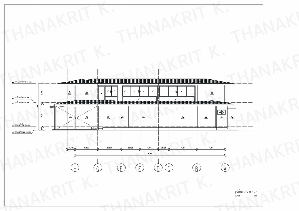 เขียนแบบบ้านสองชั้น พร้อมBOQ ออกแบบโครงสร้างบ้าน