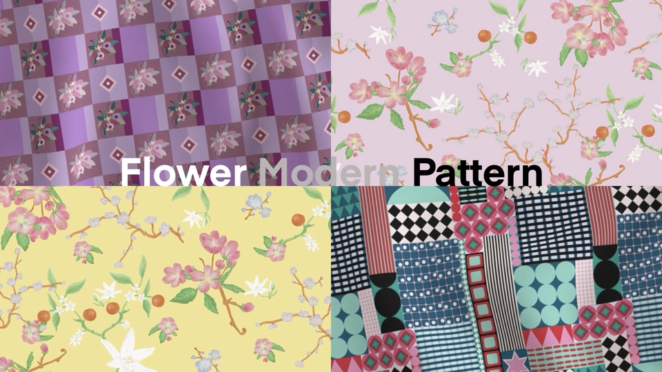 ออกแบบลายผ้า - ออกแบบลาย (Seamless)/ Repeat Pattern Design แนวเรียบง่าย ดอกไม้ ตัวอักษร Modren / Organic Style - 4