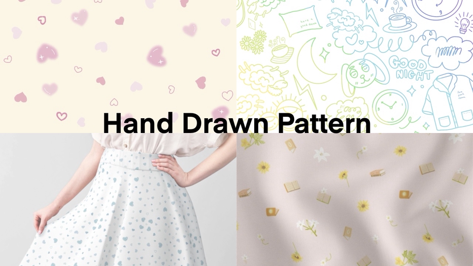 ออกแบบลายผ้า - ออกแบบลาย (Seamless)/ Repeat Pattern Design แนวเรียบง่าย ดอกไม้ ตัวอักษร Modren / Organic Style - 6