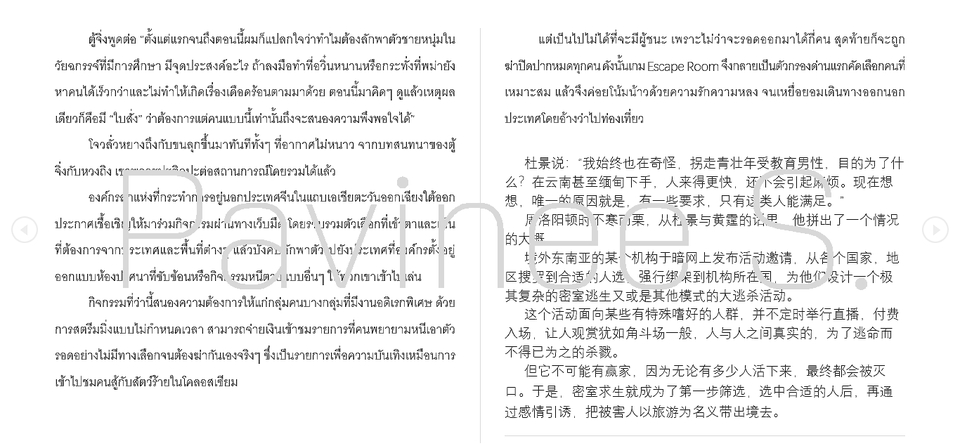 แปลนิยาย นิยายจีน จีนปัจจุบัน สืบสวนสอบสวน ถูกต้อง กระชับ ใจความครบ แปลภาษาจีน