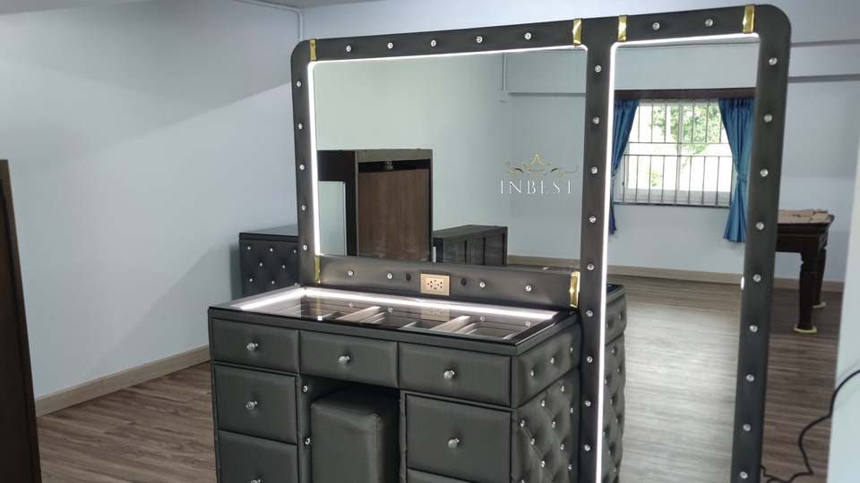 ผลิตเฟอร์นิเจอร์ - รับผลิตโต๊ะเครื่องแป้ง สามารถสั่งทำตามขนาดได้ เลือกสีเลือกวัสดุหุ้มได้ - 6