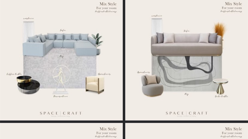 ทำกราฟฟิกภาพจัดเซ็ตตกแต่งห้องนั่งเล่นสำหรับบ้าน