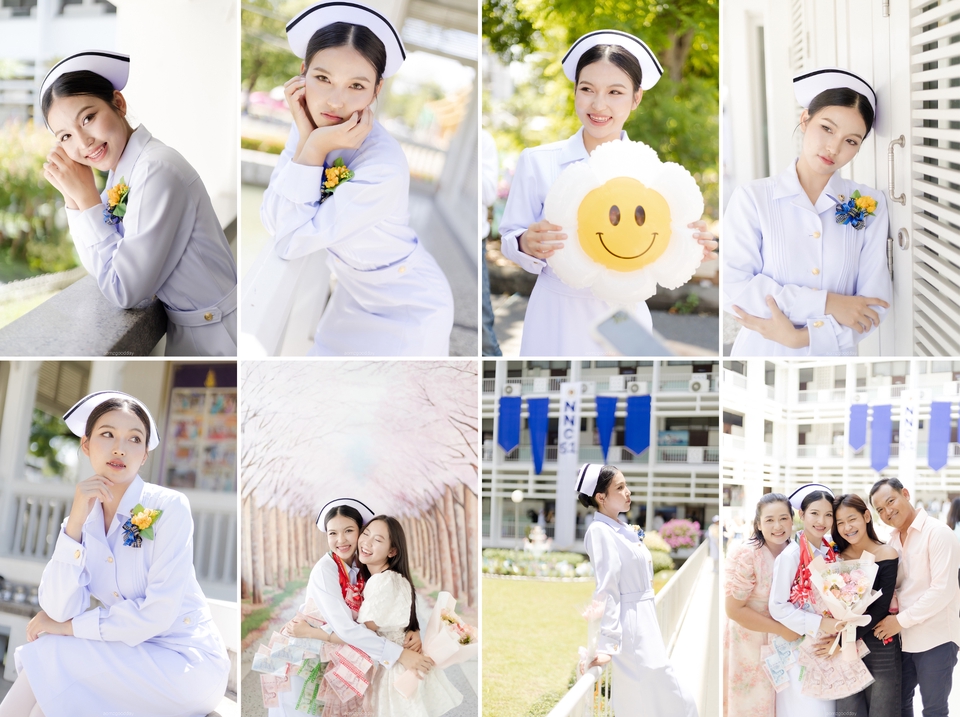 รับถ่ายรูปรับปริญญา ช่างภาพรับปริญญา ชุดครุยพยาบาล ถ่ายภาพสวย