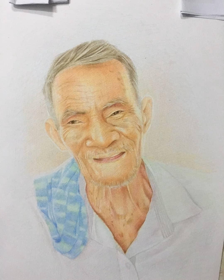 รับวาดภาพเหมือนผู้สูงอายุ สีน้ำมัน  ภาพเหมือนจริง