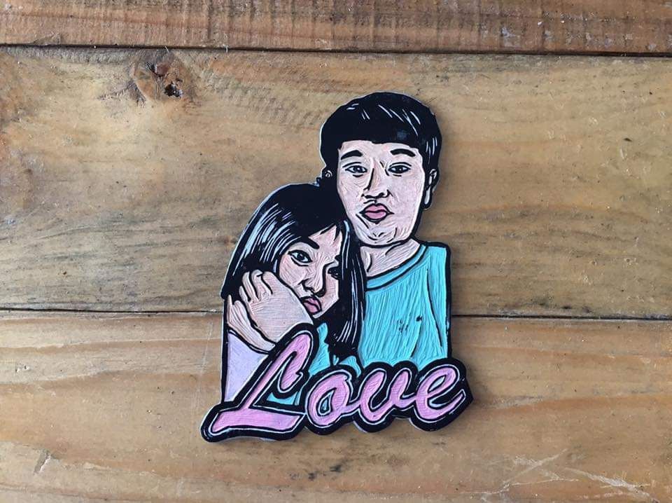 อื่นๆ - งานแกะรูปหน้าคนเป็นแม่เหล็กติดตู้เย็น / Linocut Magnet - 6