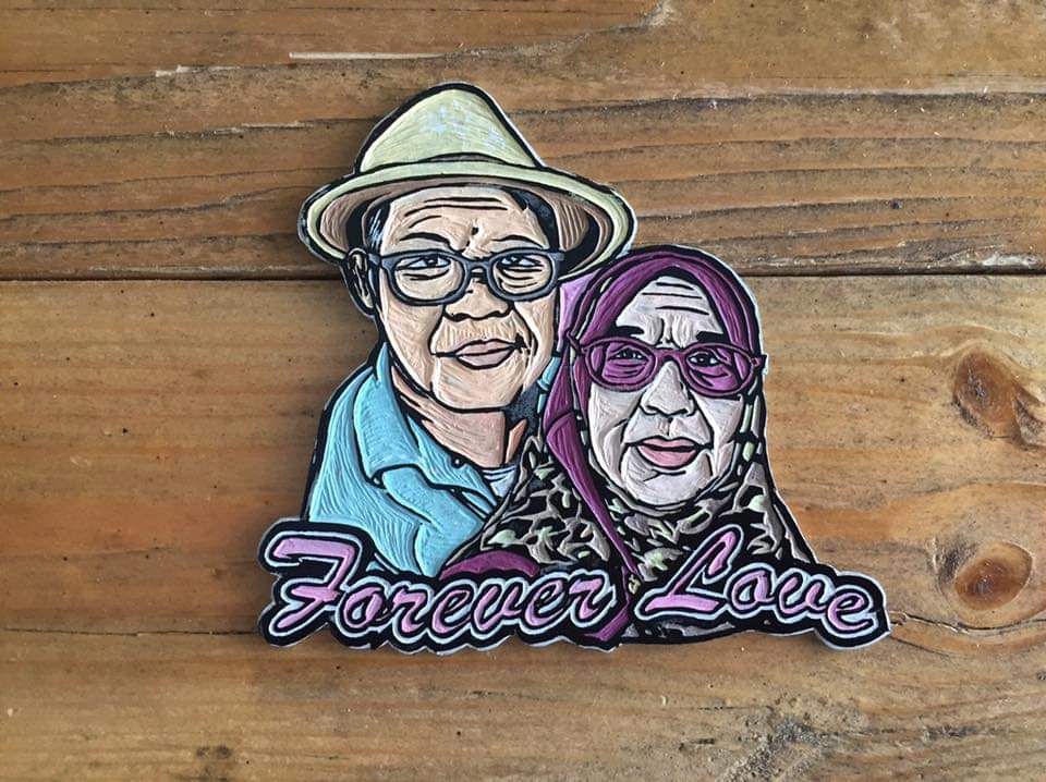 อื่นๆ - งานแกะรูปหน้าคนเป็นแม่เหล็กติดตู้เย็น / Linocut Magnet - 4