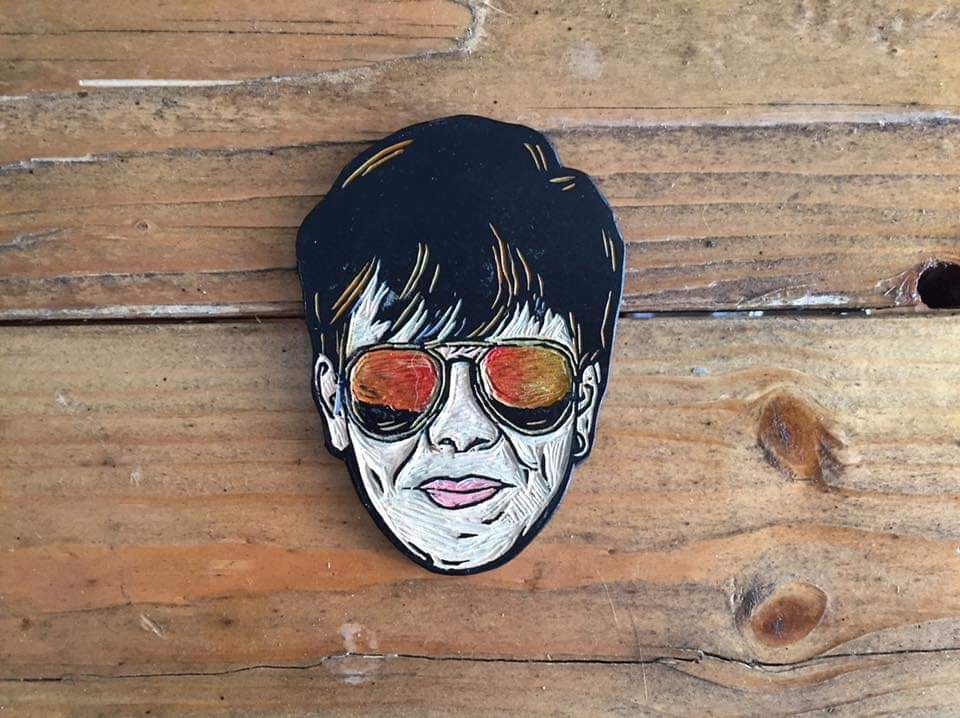 อื่นๆ - งานแกะรูปหน้าคนเป็นแม่เหล็กติดตู้เย็น / Linocut Magnet - 10