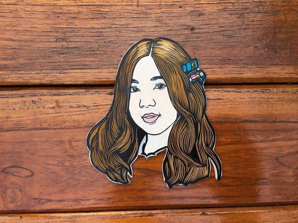 อื่นๆ - งานแกะรูปหน้าคนเป็นแม่เหล็กติดตู้เย็น / Linocut Magnet - 26