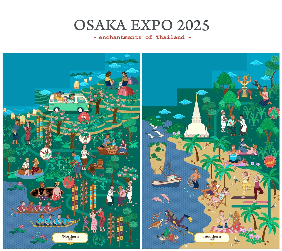 ออกแบบแผนที่งานเทศกาล Osaka Expo 2025 ธีมประเทศไทย