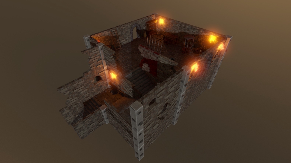 รับทำโมเดล3D ปราสาทเก่า โมเดล3มิติ อาคารจำลอง