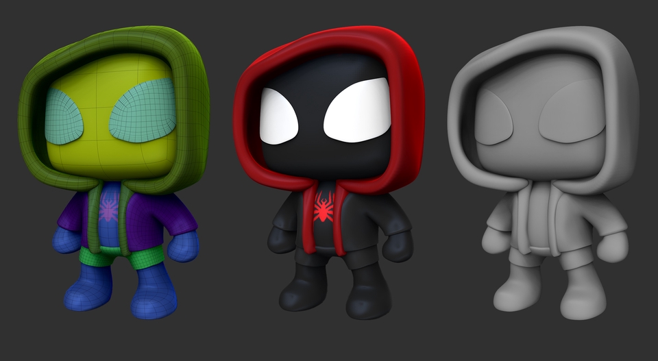 รับปั้นโมเดล3D ตัวละครสไปเดอร์แมน แบบต่างๆ