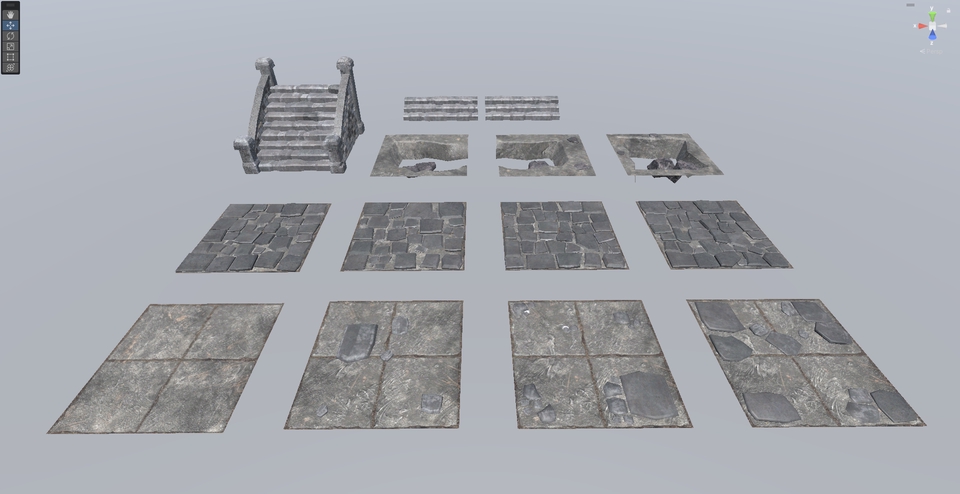 รับทำโมเดล3D สถาปัตยกรรม ชุดสะพานและพื้นหิน
