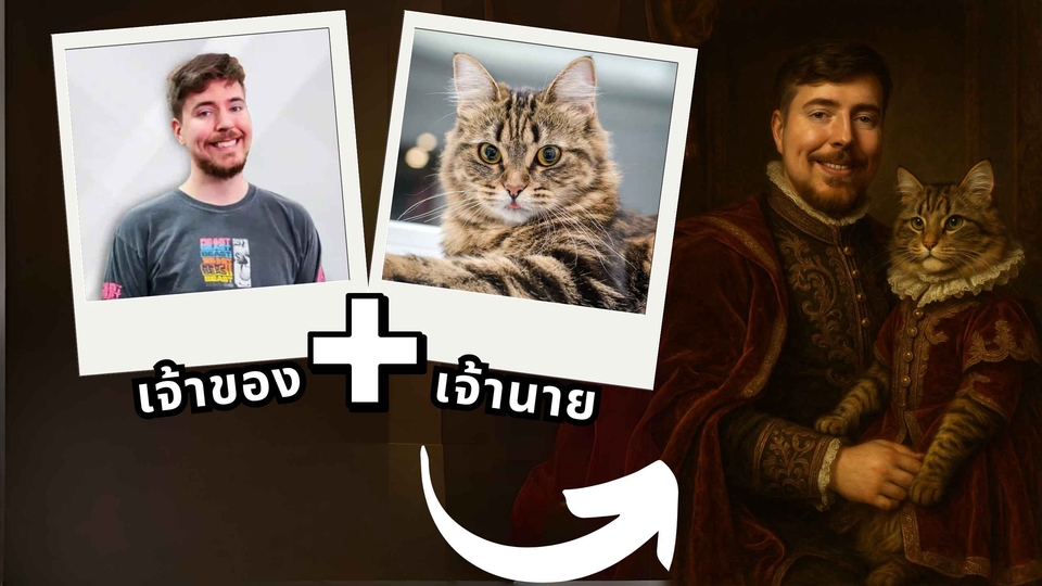 สร้างรูป AI - รับทำภาพคู่ รับทำภาพเดี่ยว ภาพคู่ ภาพครอบครัว ภาพคู่สัตว์เลี้ยง - 3