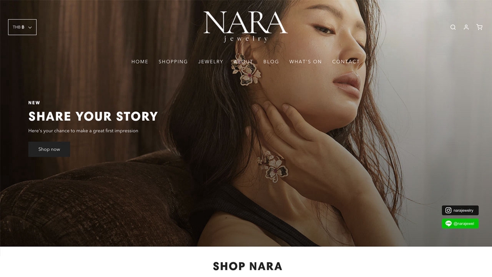 รับทำเว็บไซต์ขายของออนไลน์ ออกแบบเว็บสวย NARA Jewelry