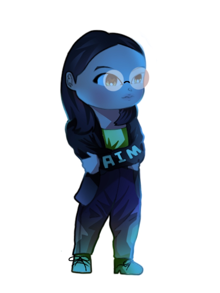 รับวาดการ์ตูนน่ารัก สไตล์จิบิ สีน้ำเงิน วาดรูปการ์ตูนอนิเมะ