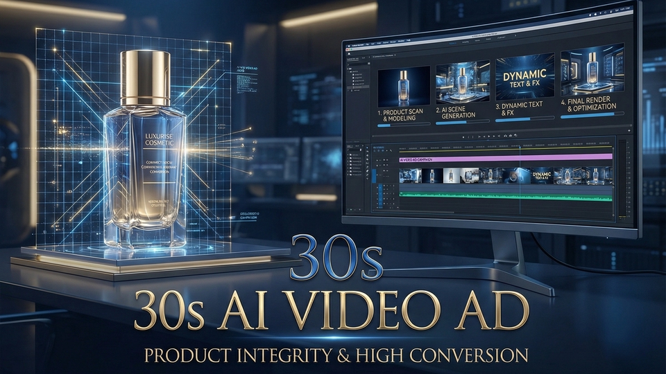 AI Video Ad 30s(Product Integrity Guaranteed) โครงสร้าง 4 ฉากครบจบตามบรีฟหยุดนิ้วคนดูเพื่อยอดขายสูง