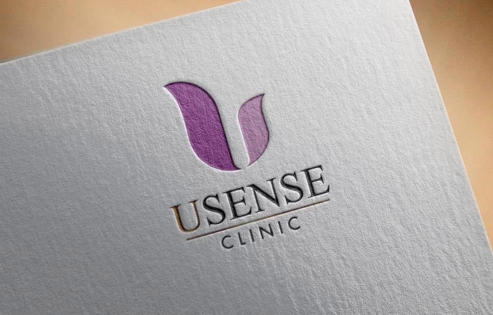 รับออกแบบโลโก้ Usense Clinic โลโก้สวยหรูดูแพง