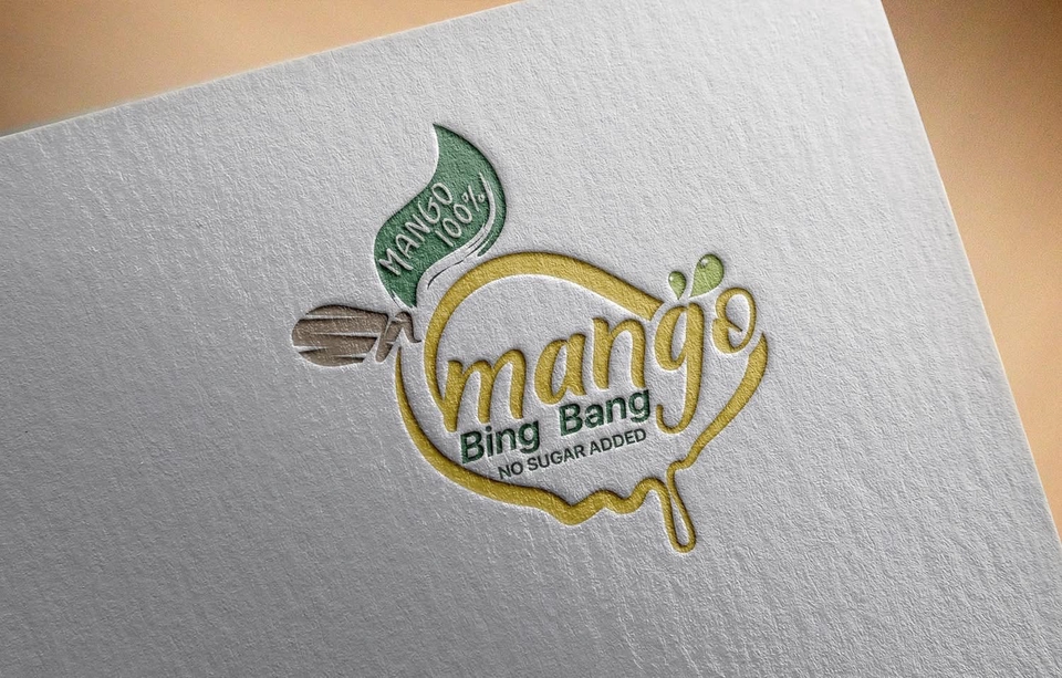 รับออกแบบโลโก้ Mango Bing Bang สไตล์มินิมอล สีสันสดใส