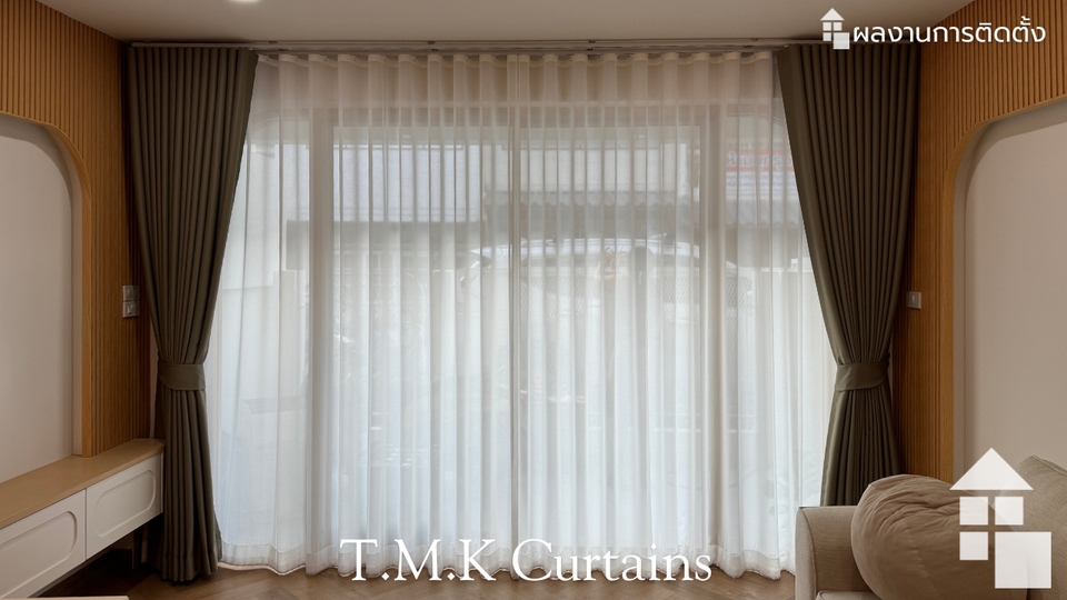 ม่านลอนรางเทป
ผ้ากันไรฝุ่น แบรนด์ นิทัศน์ ผ้าสีกากี
ผ้าโปร่งนุ่มกรองแสง
หน้างาน ลาดพร้าว