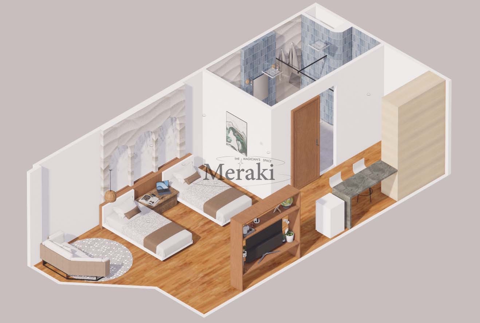 รับทำภาพแปลนห้องแบบกล่อง isometric อินทีเรีย