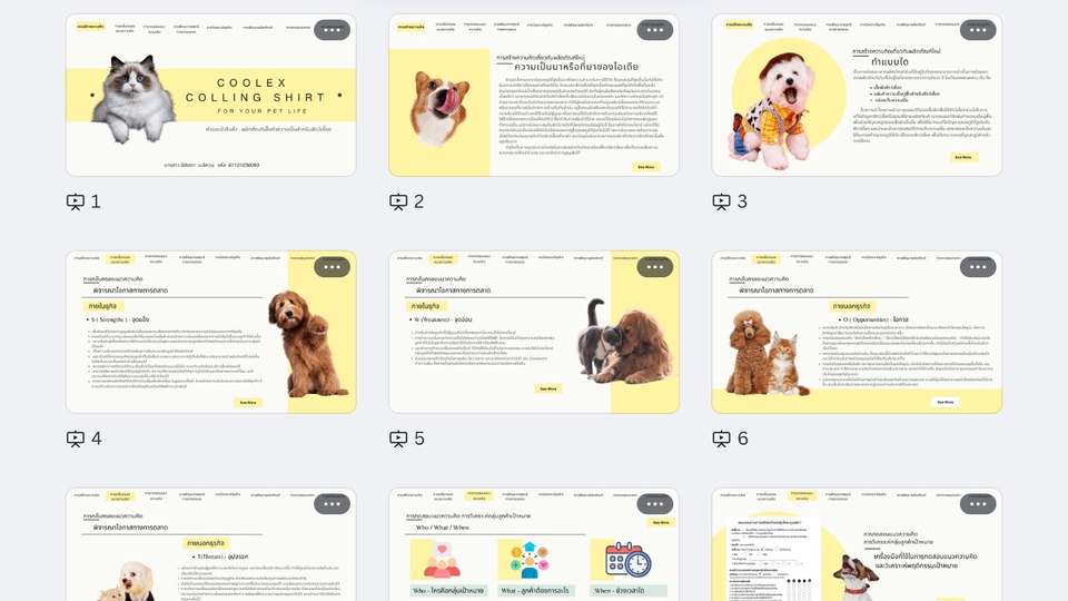 สไลด์นำเสนอผลิตภัณ์เกี่ยวกับสัตว์เลี้ยง