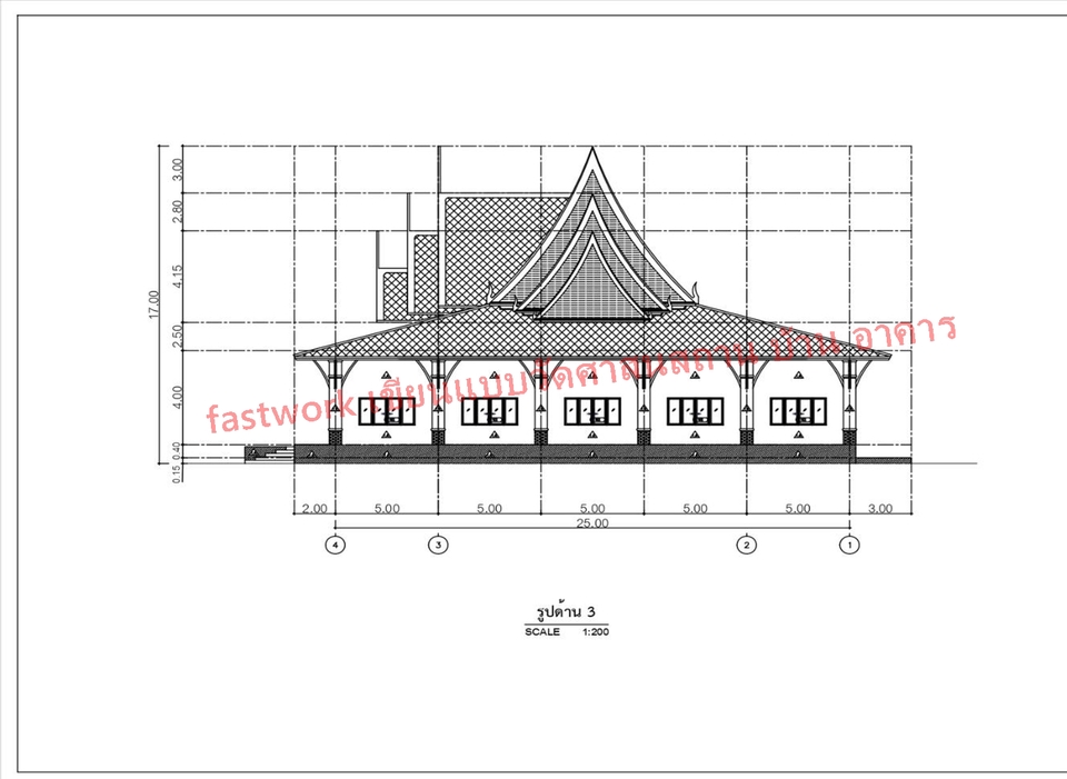 เขียนแบบวิศวกรรมและออกแบบโครงสร้าง - เขียนแบบวัดและออกแบบวัดและศาสนสถานต่างๆโบสถ์ วิหาร บ้านและอาคาร แบบ2Dและ3Dถอดแบบ ประมาณราคาBOQ - 6