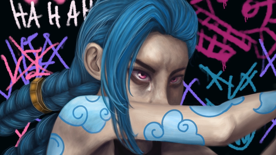 วาดภาพประกอบดิจิตอลเพ้นท์ ตัวละครเกม LOL สไตล์ Graffiti