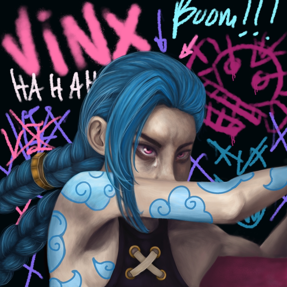 วาดภาพประกอบเกมส์ออนไลน์ Jinx ภาพวาดดิจิตอล
