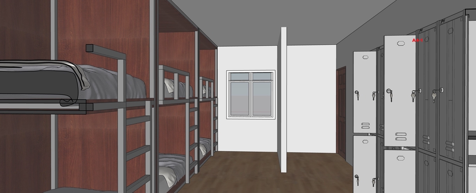 ออกแบบ perspective ห้องนอนรวม 3 มิติ