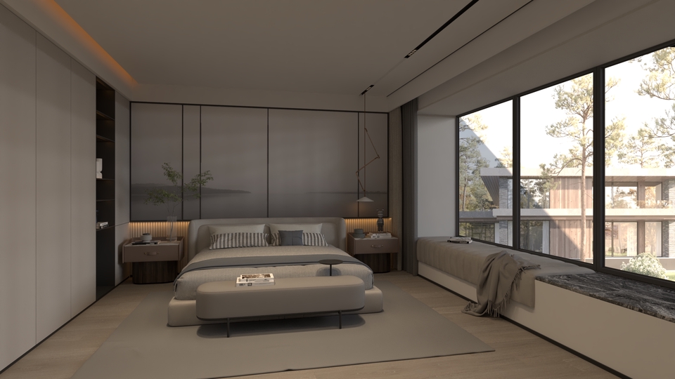 ออกแบบ perspective ห้องนอน 3 มิติ โมเดลบ้านสวย